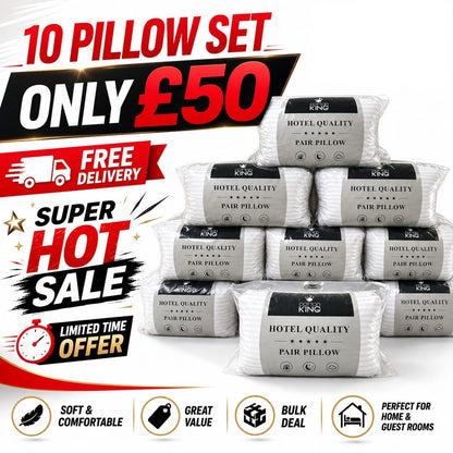 Pillows Pack of 2 Hotel Quality Soft Hollowfibre Filled Microfibre Oeko Tex UK