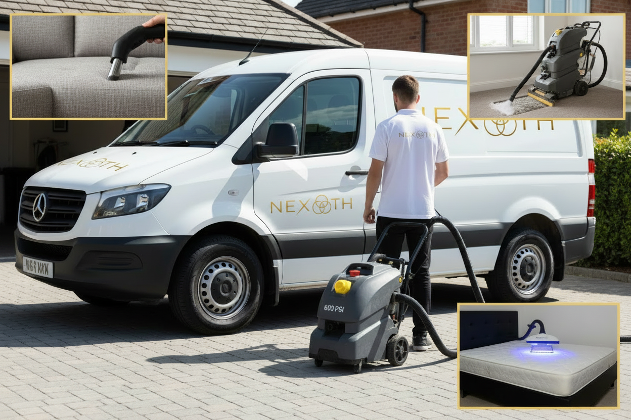 NEXOTH Cleaning Services with Logo on Shirt